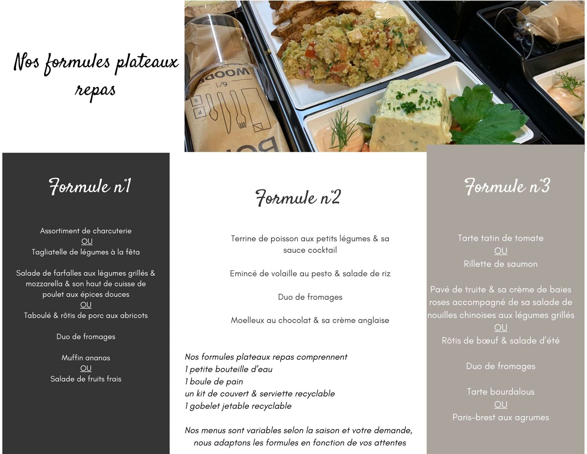Formules plateaux repas